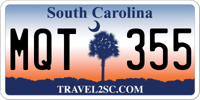 SC license plate MQT355