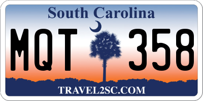 SC license plate MQT358