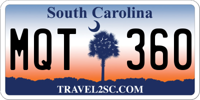 SC license plate MQT360