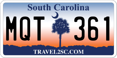SC license plate MQT361