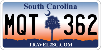 SC license plate MQT362