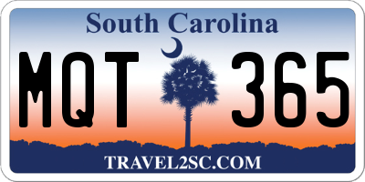 SC license plate MQT365