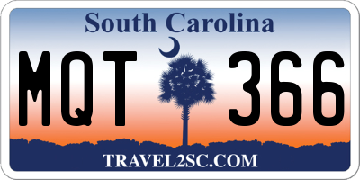 SC license plate MQT366