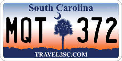SC license plate MQT372