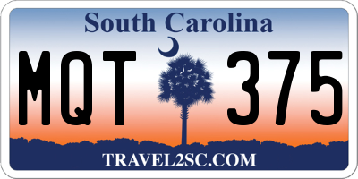SC license plate MQT375