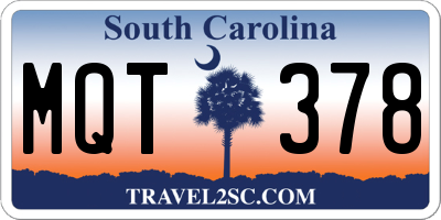 SC license plate MQT378