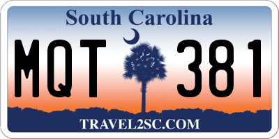 SC license plate MQT381