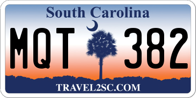 SC license plate MQT382