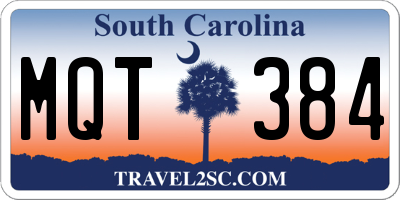 SC license plate MQT384