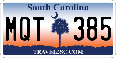 SC license plate MQT385