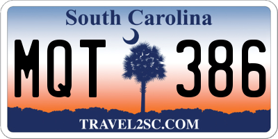 SC license plate MQT386