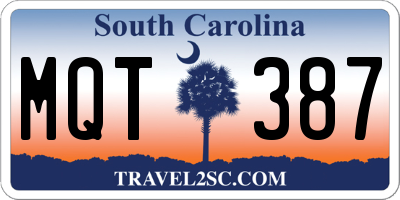 SC license plate MQT387
