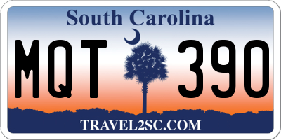 SC license plate MQT390
