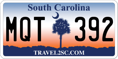 SC license plate MQT392