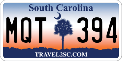 SC license plate MQT394