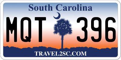 SC license plate MQT396
