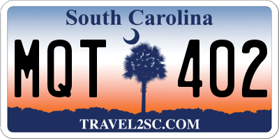 SC license plate MQT402
