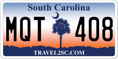 SC license plate MQT408