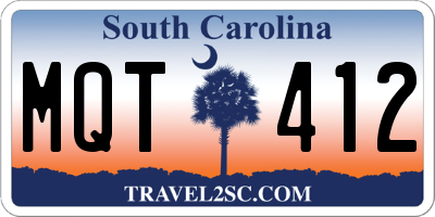 SC license plate MQT412