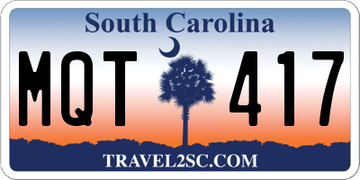 SC license plate MQT417