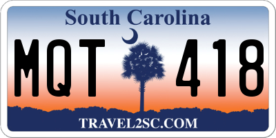 SC license plate MQT418