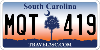 SC license plate MQT419