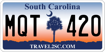 SC license plate MQT420