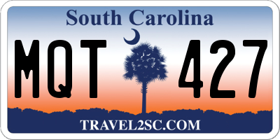 SC license plate MQT427