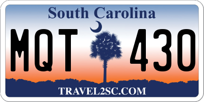 SC license plate MQT430