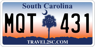 SC license plate MQT431