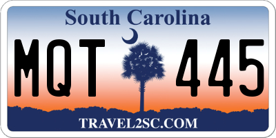 SC license plate MQT445