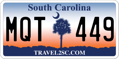 SC license plate MQT449