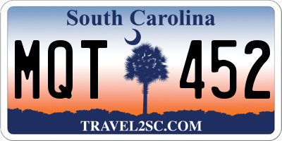SC license plate MQT452