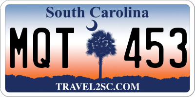 SC license plate MQT453