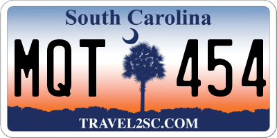 SC license plate MQT454