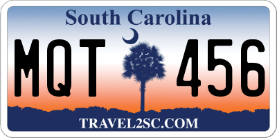 SC license plate MQT456