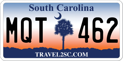 SC license plate MQT462