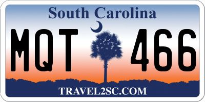 SC license plate MQT466