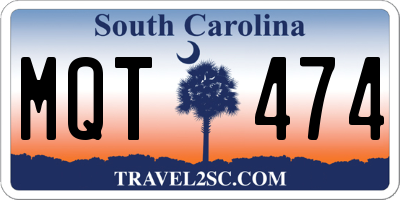 SC license plate MQT474