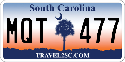 SC license plate MQT477