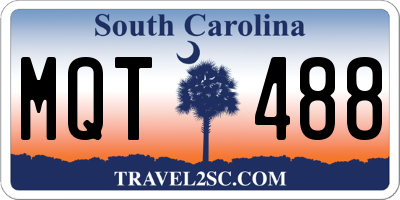 SC license plate MQT488