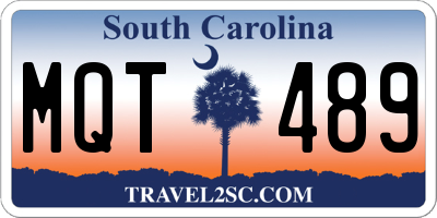 SC license plate MQT489