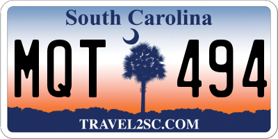 SC license plate MQT494