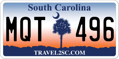 SC license plate MQT496