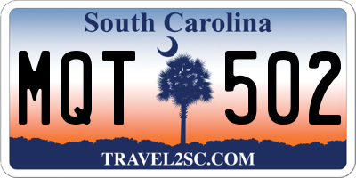 SC license plate MQT502
