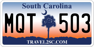 SC license plate MQT503