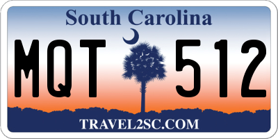 SC license plate MQT512
