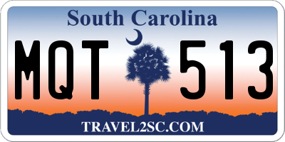 SC license plate MQT513