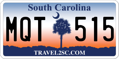 SC license plate MQT515
