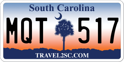 SC license plate MQT517